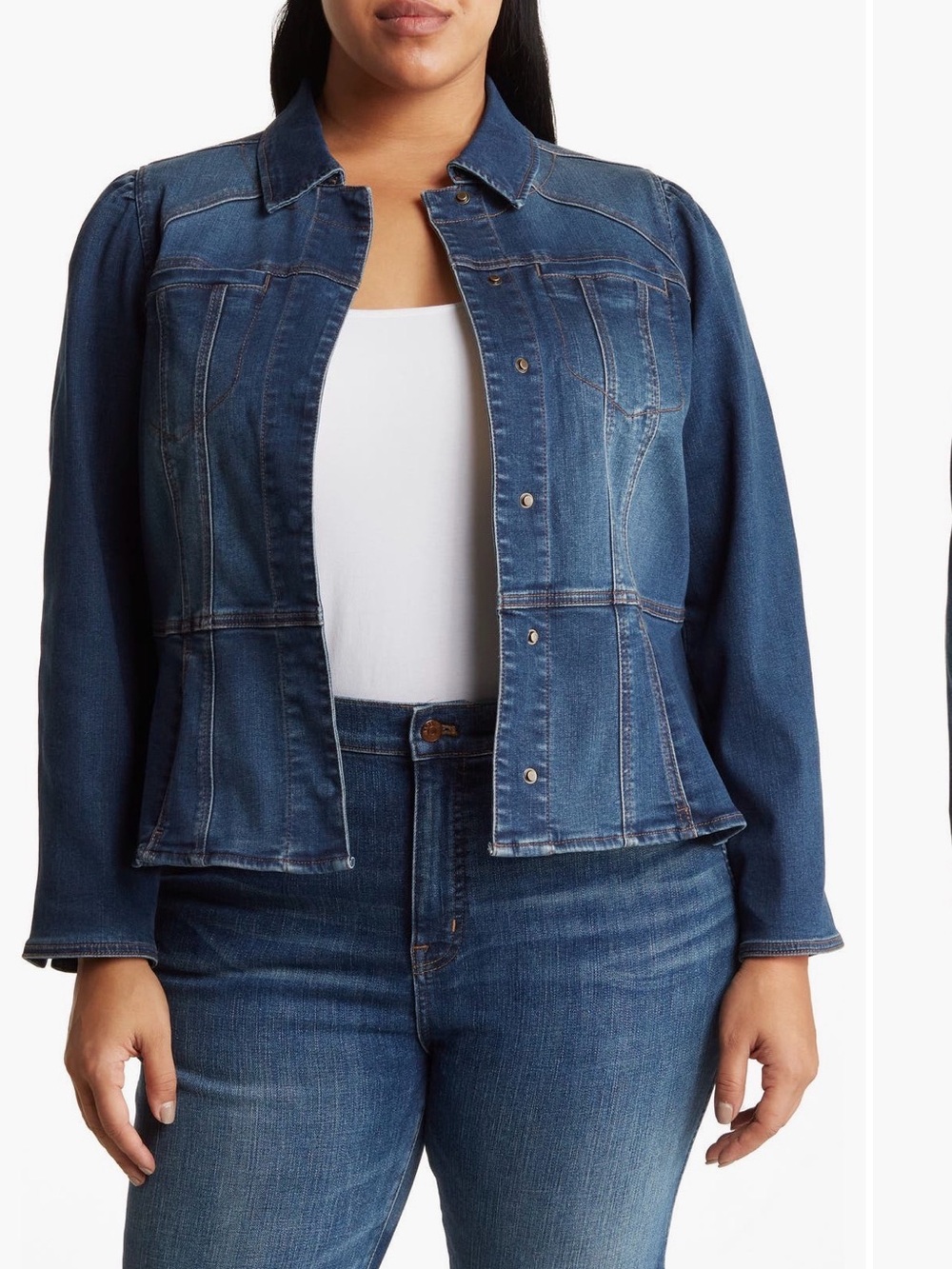 Wit & Wisdom Dark Wash Denim Peplum Jacket - 1X